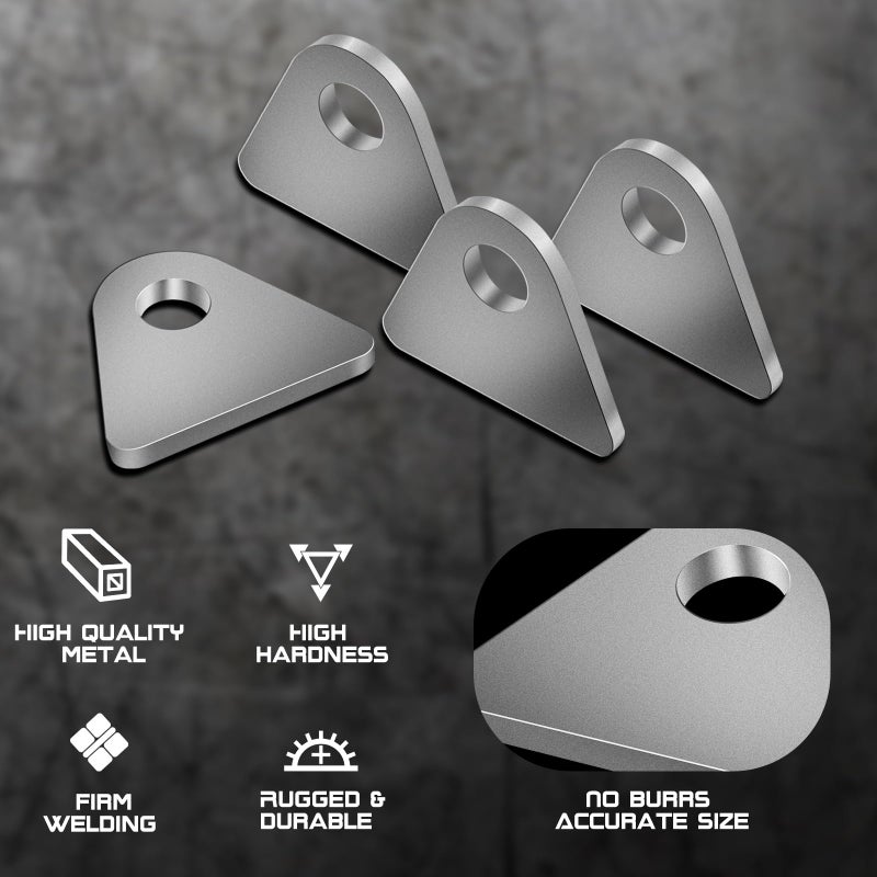 OywhC Weld on Tabs, Steel Shock Basic Weld Tab, Universal Weld on Tabs Flat Bottom Mount with a 1/2"" Hole.1-8/9"" Height, 2-2/7"" Wide, 1/5"" Thick Pack Of 10 Tabs Steel Mounting Bracket OywhC-6 - Image 5